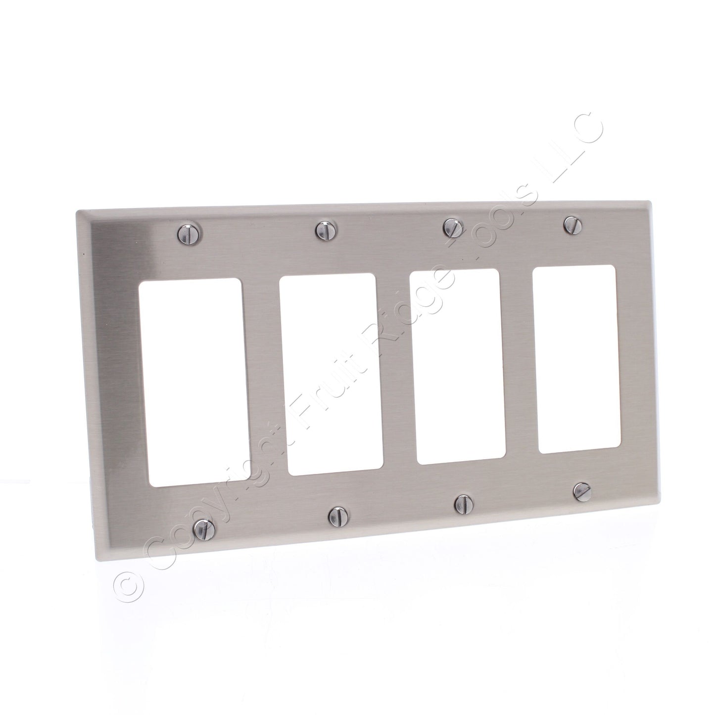 Cooper AH93404AM Antimicrobial 4-Gang Stainless Steel GFCI Decorator Wallplate