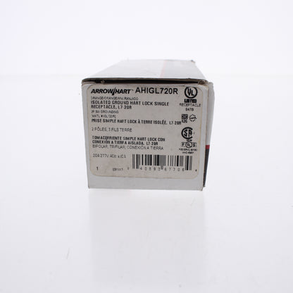 Arrow Hart Isolated Ground Locking Receptacle Outlet L7-20R 20A 277V AHIGL720R