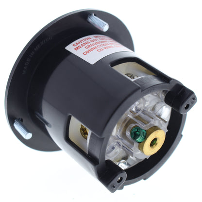 Cooper Black Twist Turn Locking Flanged Inlet L23-20R 20A 347/600V 3� AHL2320FI