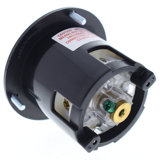 Cooper Black Twist Turn Locking Flanged Inlet L23-20R 20A 347/600V 3� AHL2320FI