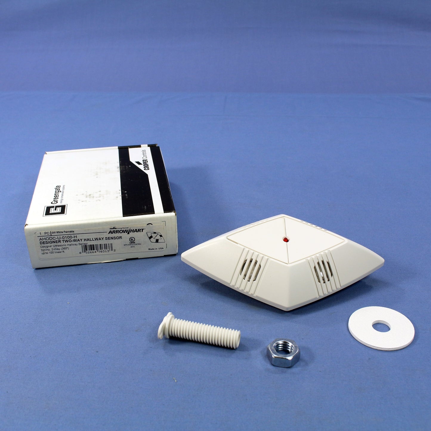 Cooper Designer Two-Way Ultrasonic Hallway Ceiling Sensor Auto-Off ODC-U-0100-H