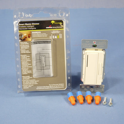 Cooper AIM06-A-K Almond Smart Master Dimmer Switch Multi-Way 600W Incandescent