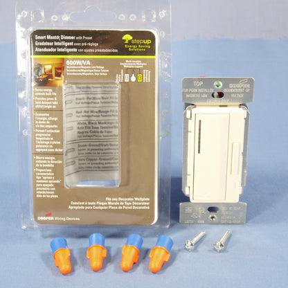 Cooper AIM06-LA Lt Almond Smart Master Dimmer Preset Light Switch Multi-Way 600W