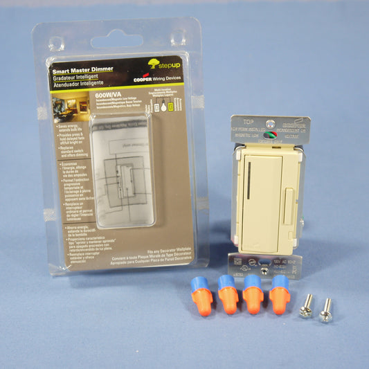 Cooper AIM06-IV-K Ivory Smart Master Dimmer Preset Light Switch Multi-Way 600W