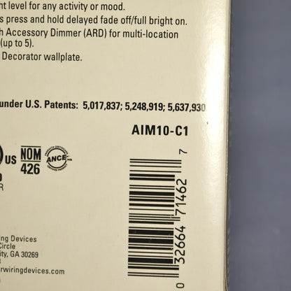 Cooper AIM10-C1 Almond White/Ivory/ Smart Dimmer Preset Switch Multi-Way 1000W