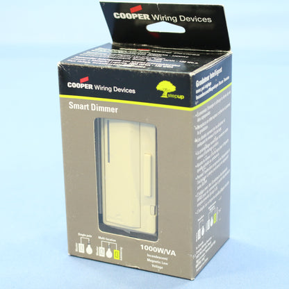 Cooper AIM10-V Ivory Smart Master Dimmer Preset Light Switch Multi-Way 1000W