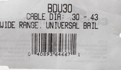 Cooper BDU30 Steel 0.30-0.43" Mesh Cable Support Grip BusDrop Lock Bale NO BOX