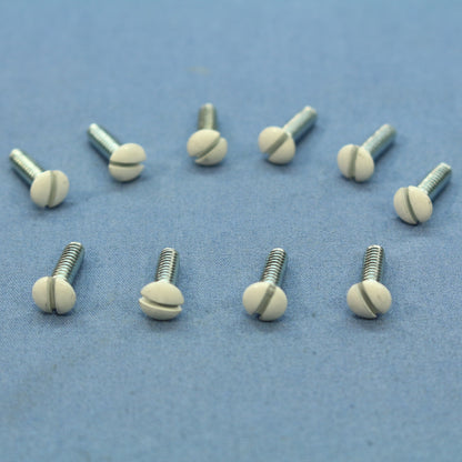 Cooper BP231W White 1/2" Wallplate Switch Cover Screws 6-32 Oval Head 10-Pack