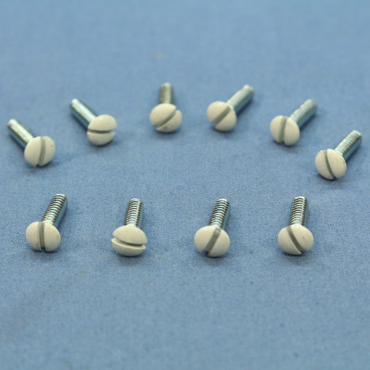Cooper BP231W White 1/2" Wallplate Switch Cover Screws 6-32 Oval Head 10-Pack