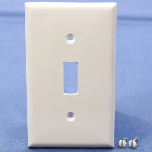 Cooper BP5134W White 1-Gang Toggle Unbreakable Nylon Standard Wallplate Cover