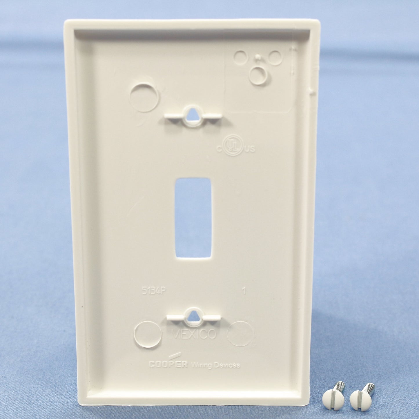 Cooper BP5134W White 1-Gang Toggle Unbreakable Nylon Standard Wallplate Cover