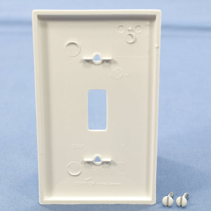 Cooper BP5134W White 1-Gang Toggle Unbreakable Nylon Standard Wallplate Cover