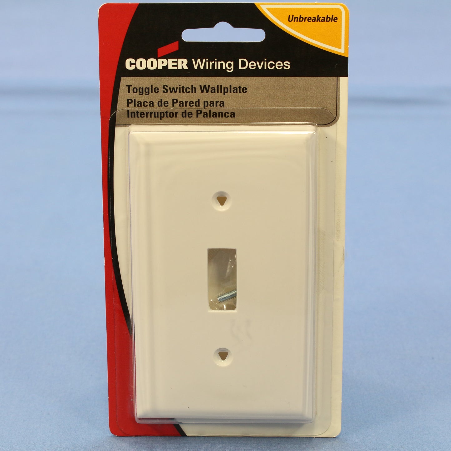 Cooper BP5134W White 1-Gang Toggle Unbreakable Nylon Standard Wallplate Cover