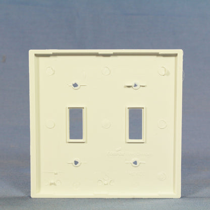 Cooper BP5169W White 2-Gang Toggle Switch Unbreakable Standard Wallplates 2pcs