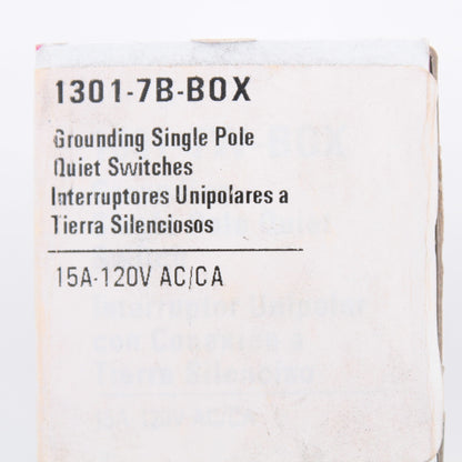 Cooper Single Pole Brown Toggle Wall Light Switch Control 15A C1301-7B