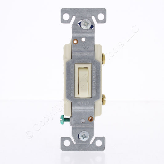 Cooper ALMOND Illuminated Toggle Wall Light Switch 15A 120V Bulk 1301-7LTA