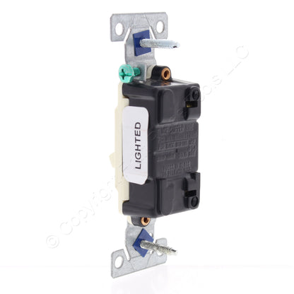 Cooper ALMOND Illuminated Toggle Wall Light Switch 15A 120V Bulk 1301-7LTA