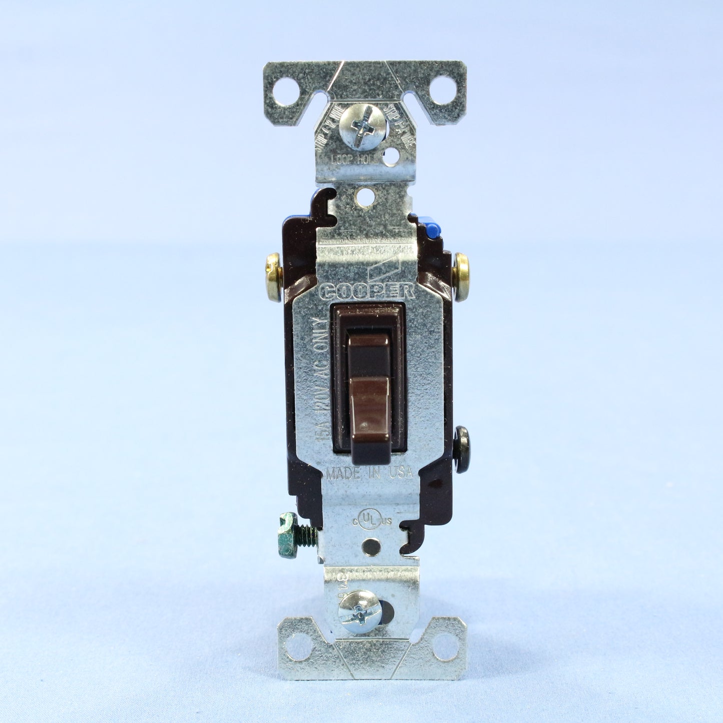 Cooper 1303-7B Brown 3-Way Toggle Wall Light Switch Control 15A 120V Residential