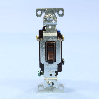 Cooper 1303-7B Brown 3-Way Toggle Wall Light Switch Control 15A 120V Residential