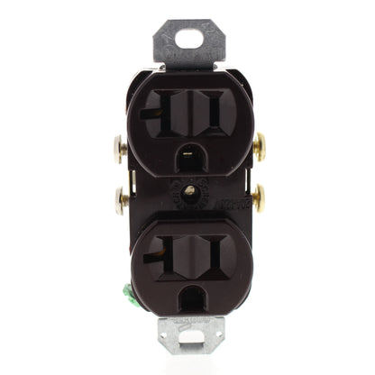 Cooper Brown Commercial Duplex Receptacles No Screws Ear Tabs 5-20 20A CR20B-BU1
