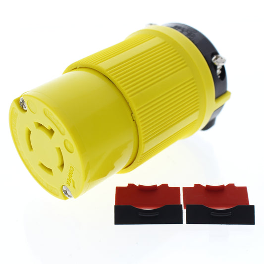 Cooper Yellow CORROSION RESISTANT Turn Twist Lock Connector L14-20R 20A CRL1420C