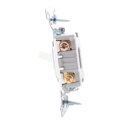 Cooper CS115W White 15A Commercial Single Pole Toggle Wall Light Switch Bulk