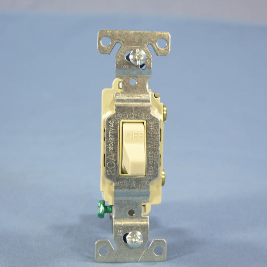 Cooper CS120V Ivory 20A Single Pole Toggle Light Switch 120/277V Bulk Commercial