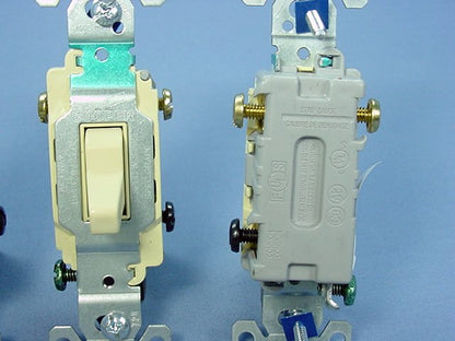 Cooper CS315V Ivory Commercial Toggle Wall Light Switches 3-Way 15A 10-Pack