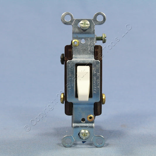 Cooper Wiring White Commercial Toggle Wall Light Switch 3-Way 15A Bulk CS315W