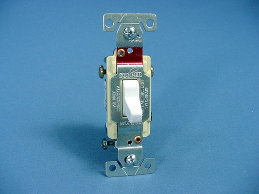 Cooper Wiring White Commercial Toggle Wall Light Switch 3-Way 20A Bulk CS320W