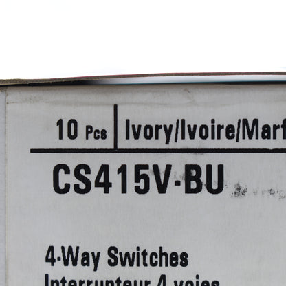 Cooper CS415V Ivory Commercial Toggle Wall Light Switch 4-Way 15A 120/277V 10pcs