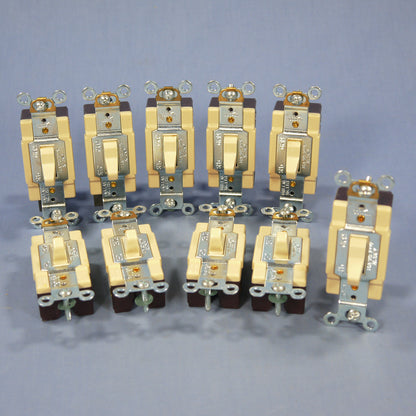 Cooper CS420V Ivory Commercial Grade Toggle Wall Light Switches 4-Way 20A 10pcs