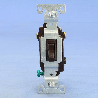 Cooper CSB315STB Brown 3-Way Commercial Small Toggle Light Switch 15A 120/277V