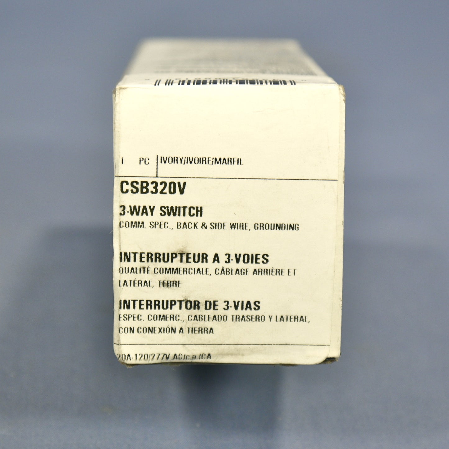Cooper CSB320V Ivory 3-Way Commercial Grade Toggle Wall Light Switch 20A Boxed