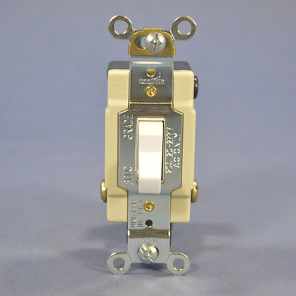 Cooper CSB320W White 3-Way Commercial Grade Toggle Wall Light Switch 20A