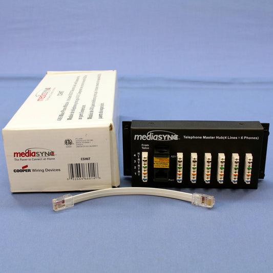 Cooper Open House MediaSync Structured Media 4x6 Telephone Module RJ131X CSH6T