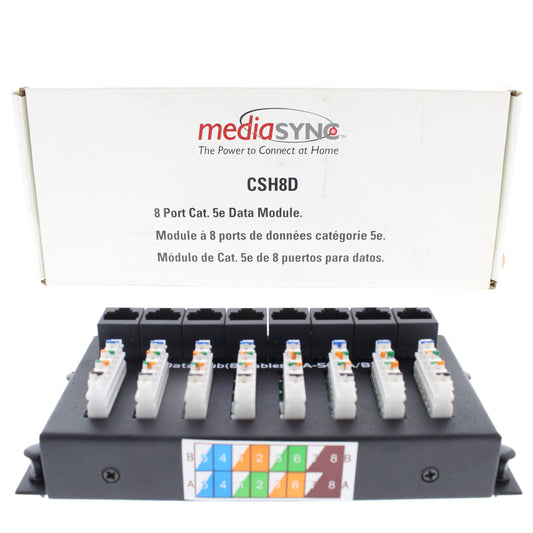 Cooper Media Sync CSH8D 8-Port Cat 5E Computer Network Data Module