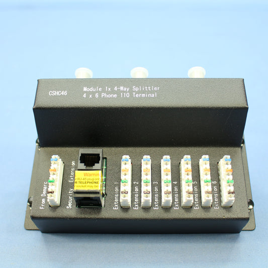 Cooper 1x4 F-Type Video 4x6 Telephone Distribution Cable Splitter Module CSHC46