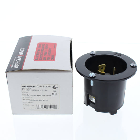 Cooper Twist Turn Locking Flanged Inlet Hart-Lok L11-20P 20A 250V 3� L1120FI