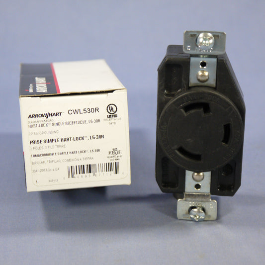 Cooper CWL530R Black Twist Turn Locking Receptacle Outlet NEMA L5-30R 30A 125V