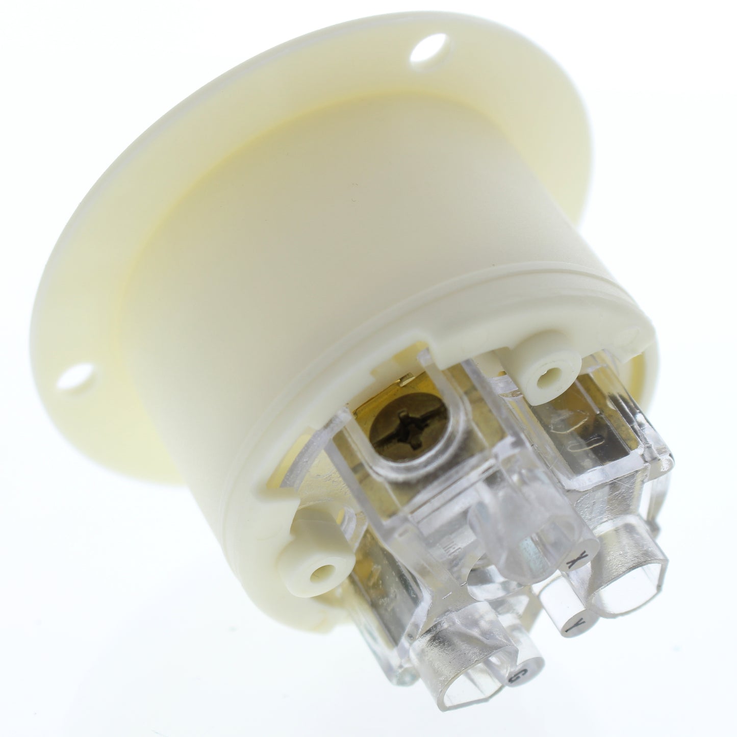 Cooper White Grounding Flanged Locking Inlet L9-20P 20A 600VAC 2P3W BW CWL920FI