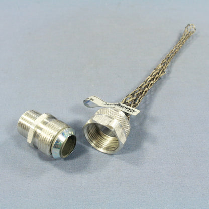 Cooper/Arrow Hart Male Strain Relief Cable Cord Grip 1/2" NPT .50-.625" DC100500