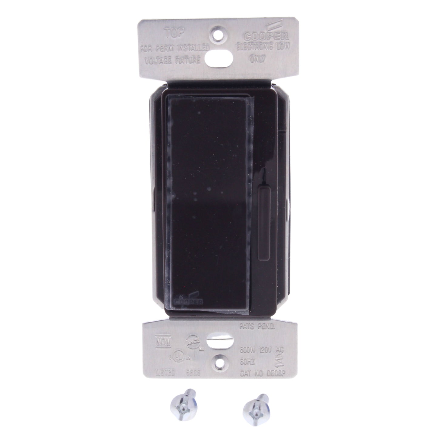 Cooper DE06P-B Brown DEVINE Low Voltage Electronic Dimmer Control Switch 600W