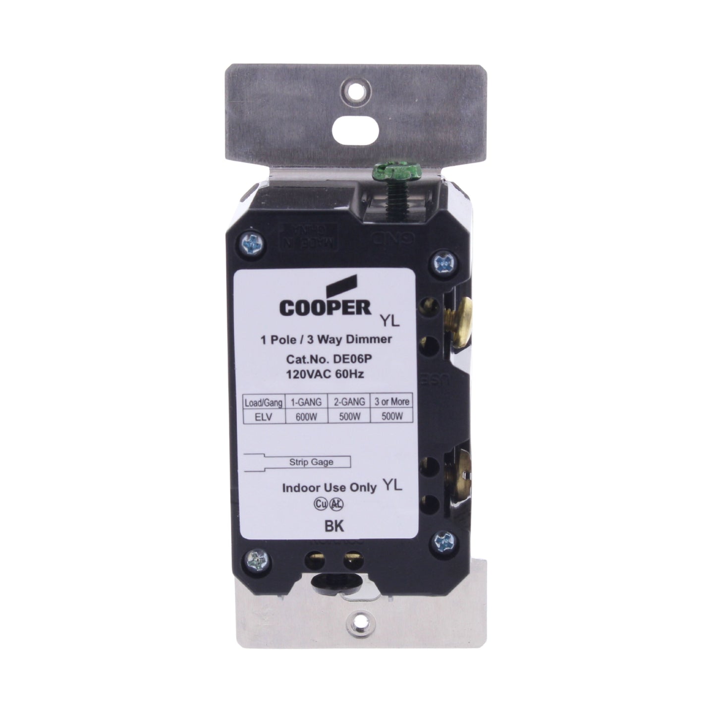 Cooper DE06P-B Brown DEVINE Low Voltage Electronic Dimmer Control Switch 600W