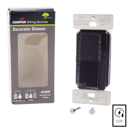 Cooper DE06P-B Brown DEVINE Low Voltage Electronic Dimmer Control Switch 600W