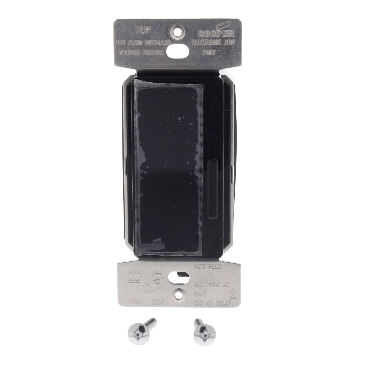 Cooper DE06P-BK Black DEVINE Low Voltage Electronic Dimmer Control Switch 600W