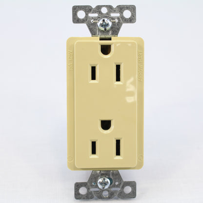 10 Cooper Ivory Commercial Decorator Receptacle 5-15R 2P3W 15A 125V B&S DECB15I