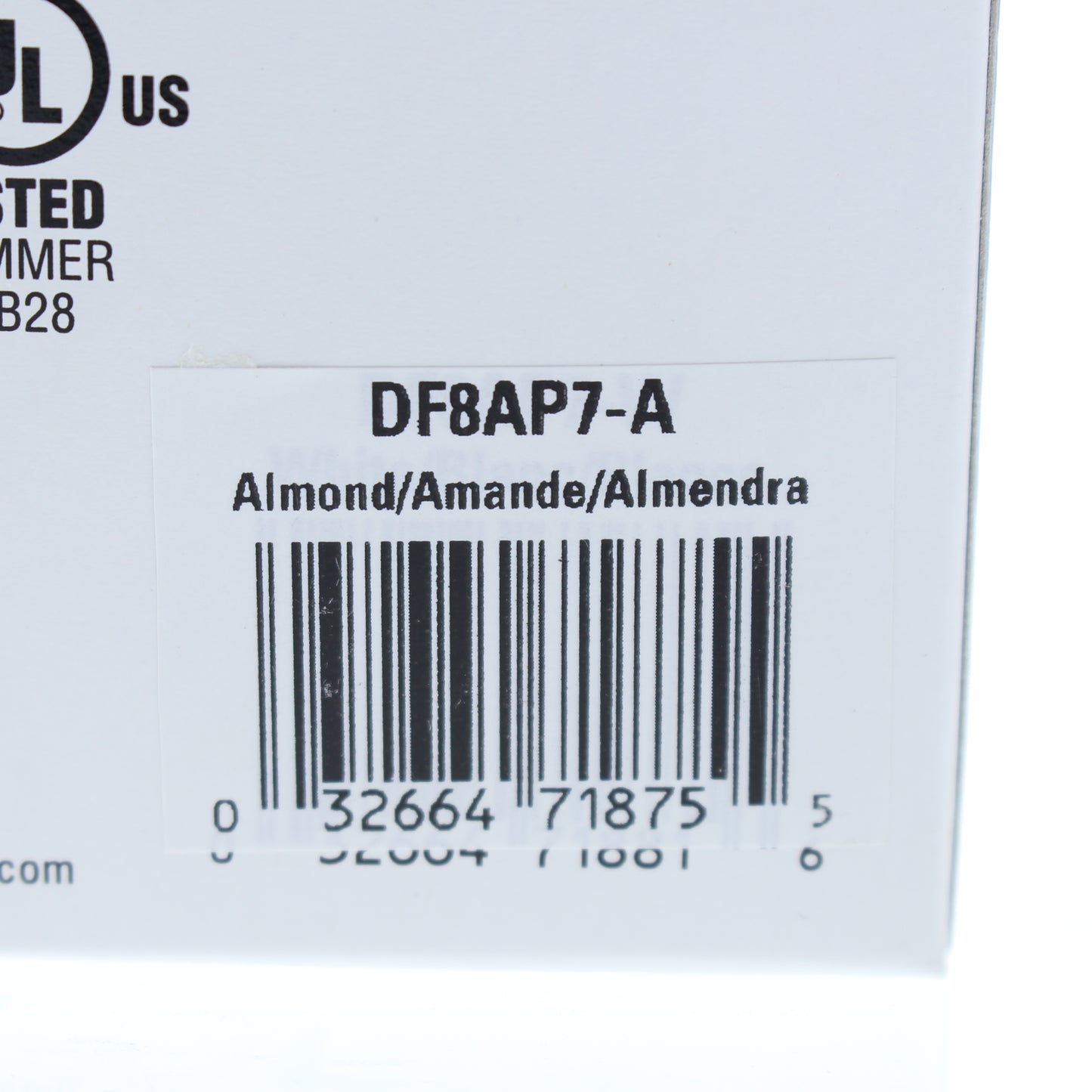 Cooper DF8AP7-A Almond 1-Pole/3-Way Preset Decorator Fluorescent Dimmer 8A 277V