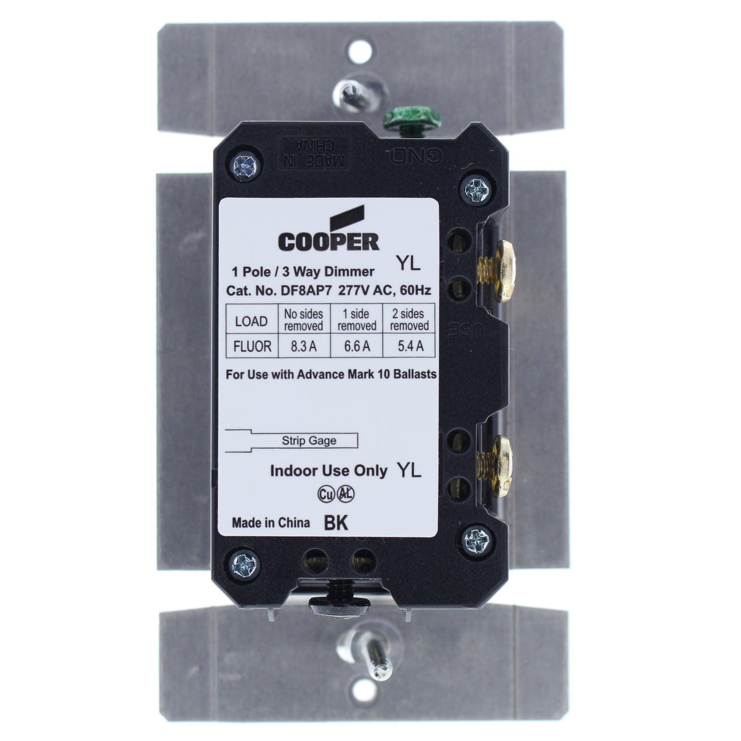 Cooper DF8AP7-A Almond 1-Pole/3-Way Preset Decorator Fluorescent Dimmer 8A 277V