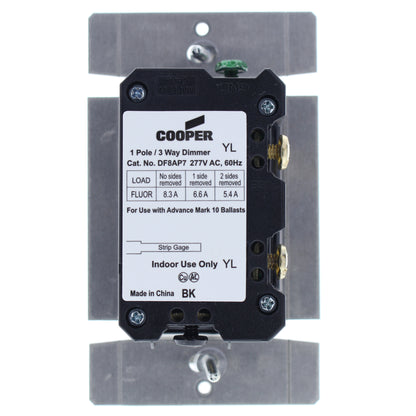 Cooper DF8AP7-A Almond 1-Pole/3-Way Preset Decorator Fluorescent Dimmer 8A 277V